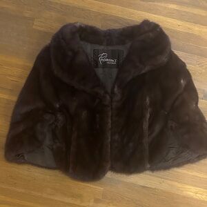 Robinson's California Dark Brown Vintage Mink Fur Stole/Cape/Shrug
